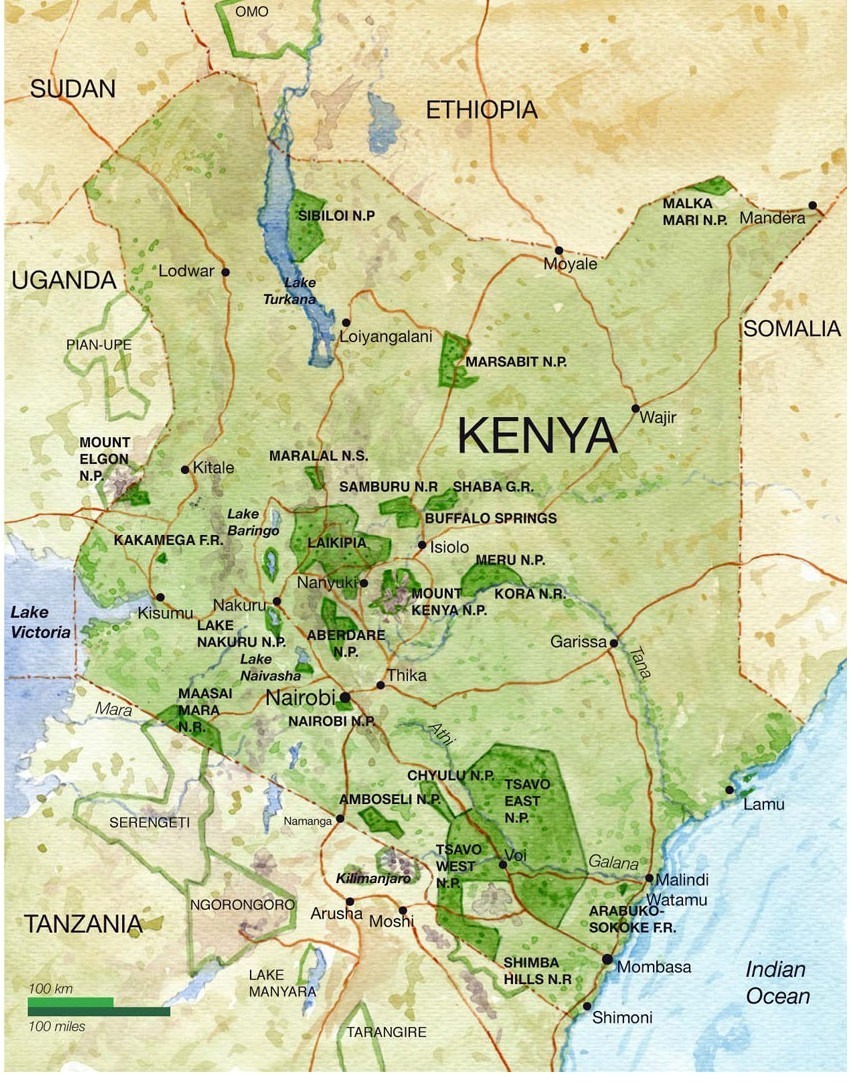 travel guide kenya map